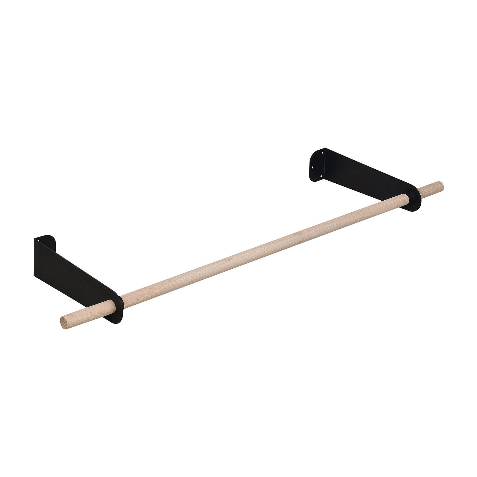 Penderie murale bois et métal L100 cm Noir YURI - 2