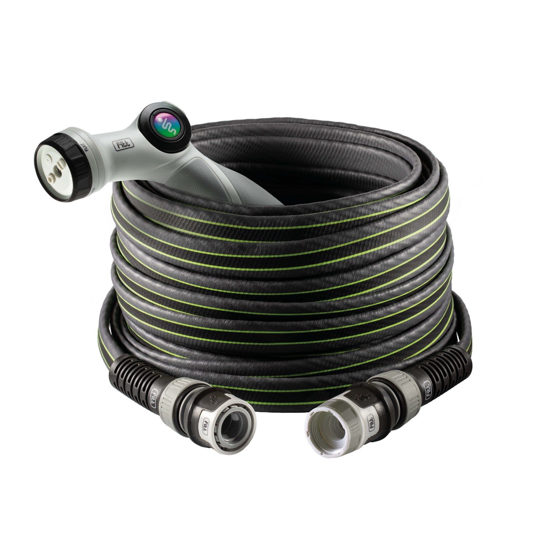 Tubo Da Giardino FITT IKON 10m Estensibile - Leggero, Compatto, Con Pistola Multigetto E Sistema Aquastop