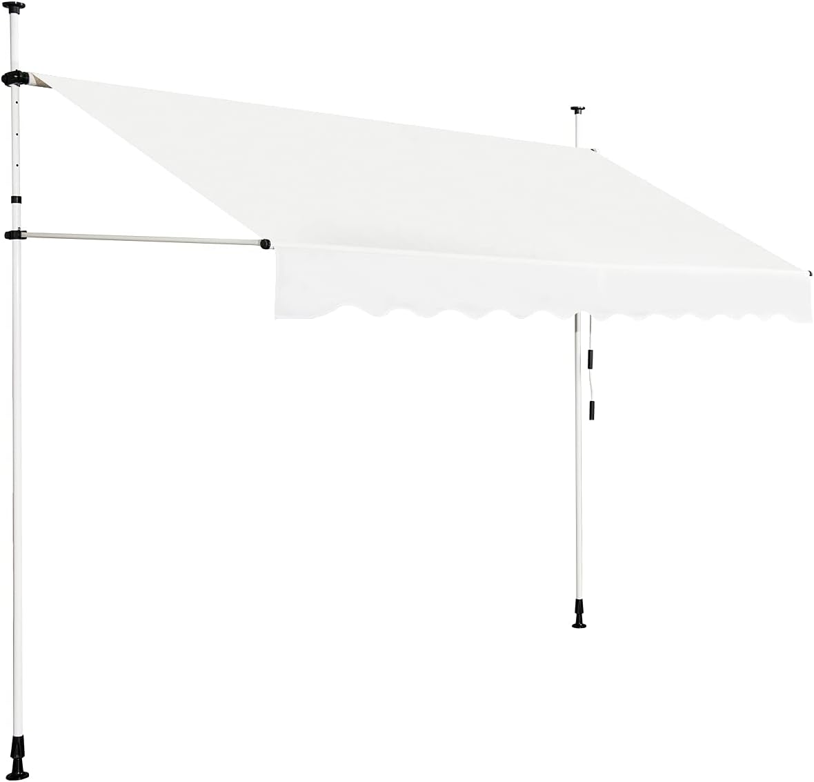 Toldo retráctil manual, toldo enrollable impermeable con manivela, altura ajustable 2-3m, toldos exterior terraza balcón jardín (beige, 3 m)