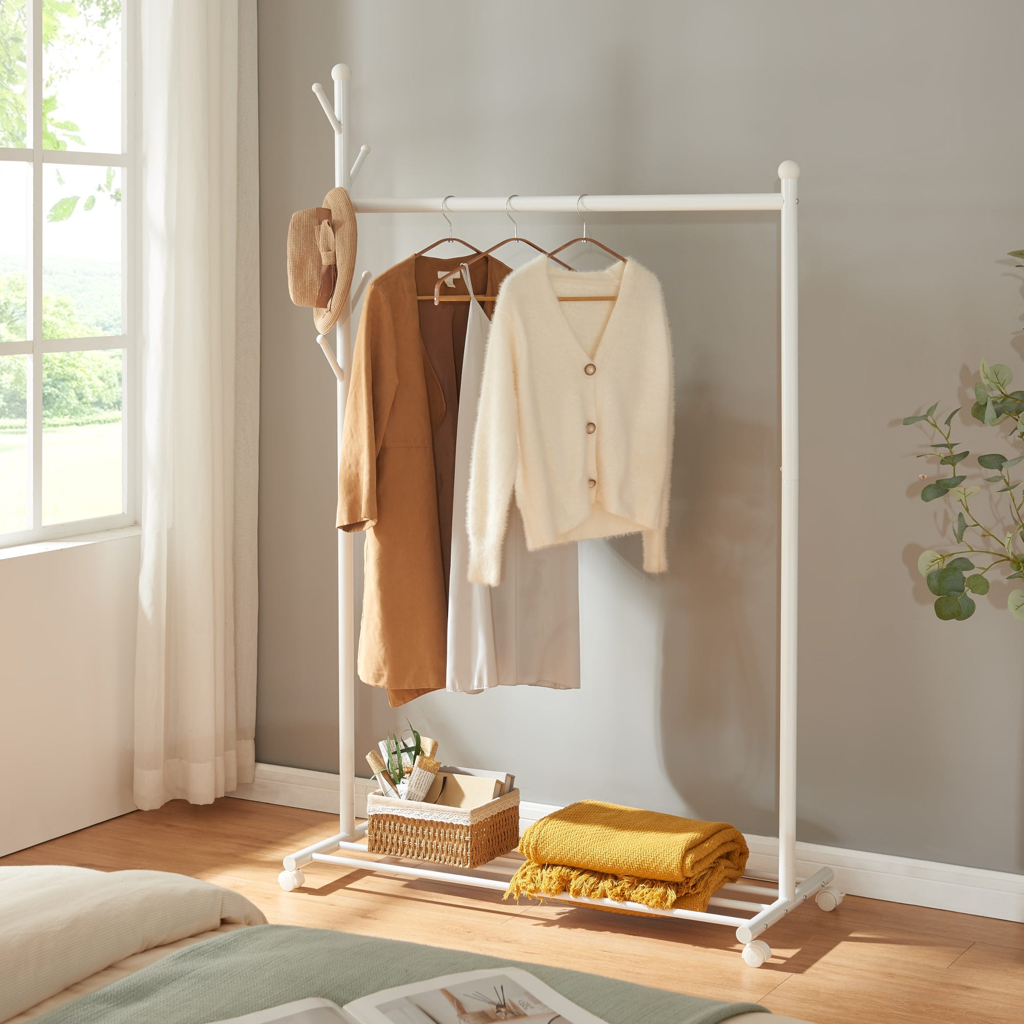 Perchero burro Snåsa con estante perchas metal 170x105x43cm