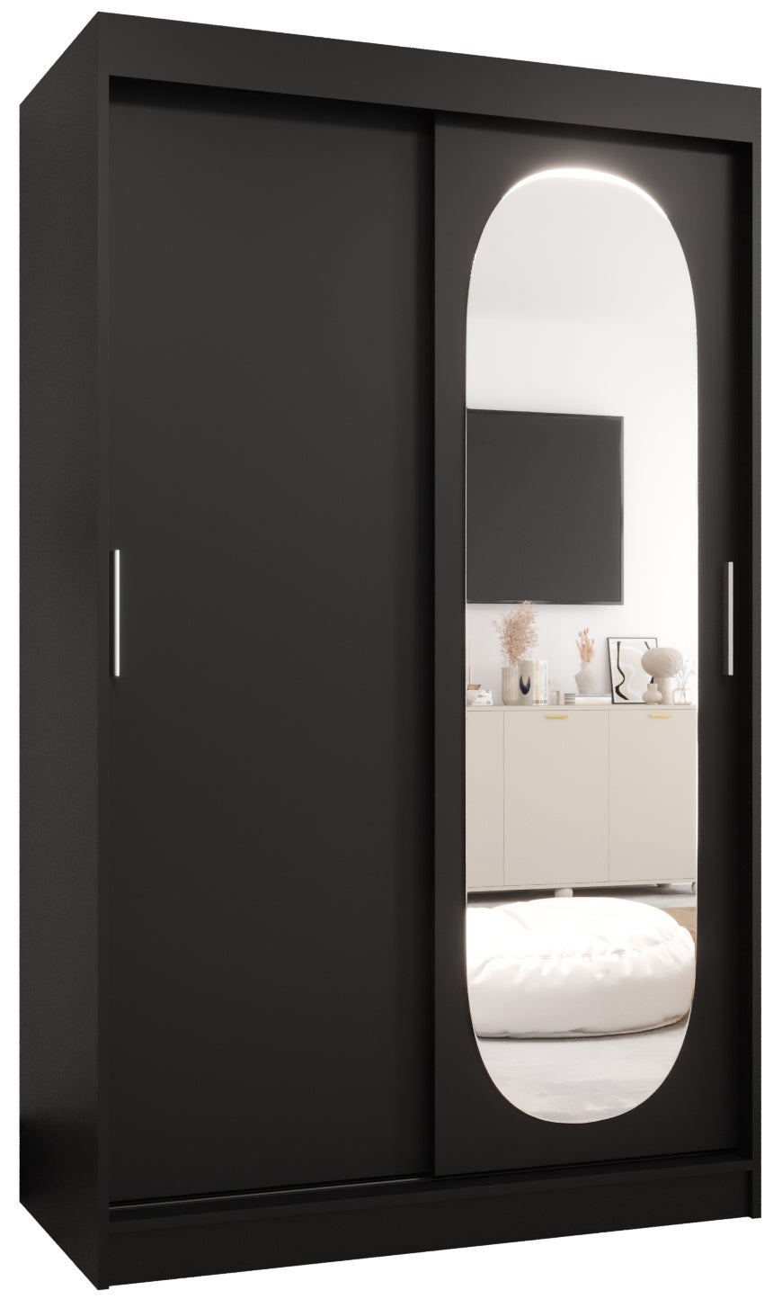 Szafa przesuwna garderoba ROYAL 120 x 62 x 200 cm Czarny - Abiks Meble
