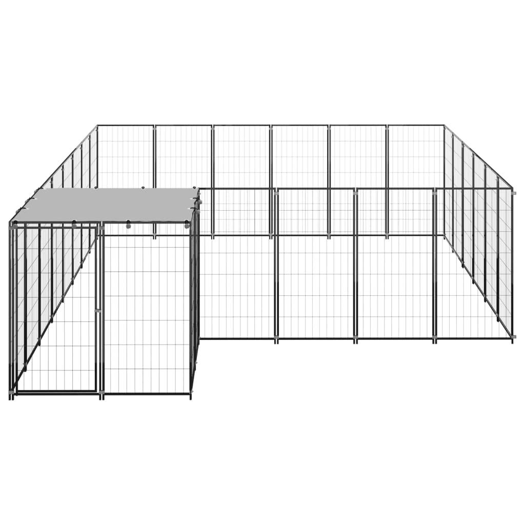 Cuccia da esterno gabbia recinto per animali box per cani 12,1 m² 110 cm acciaio nero 02_0000493 - 2