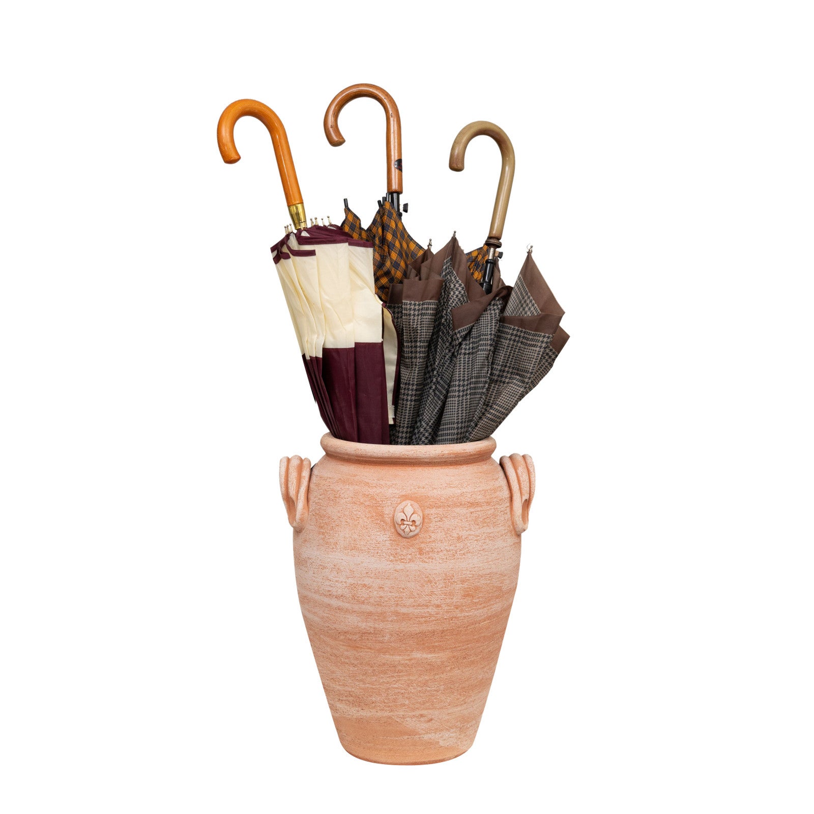 BISCOTTINI Porte-parapluie Amphore Terre Cuite Fait Main - Vase Extérieur Intérieur - Porte-parapluie de Jardin 36x34x46cm - 9