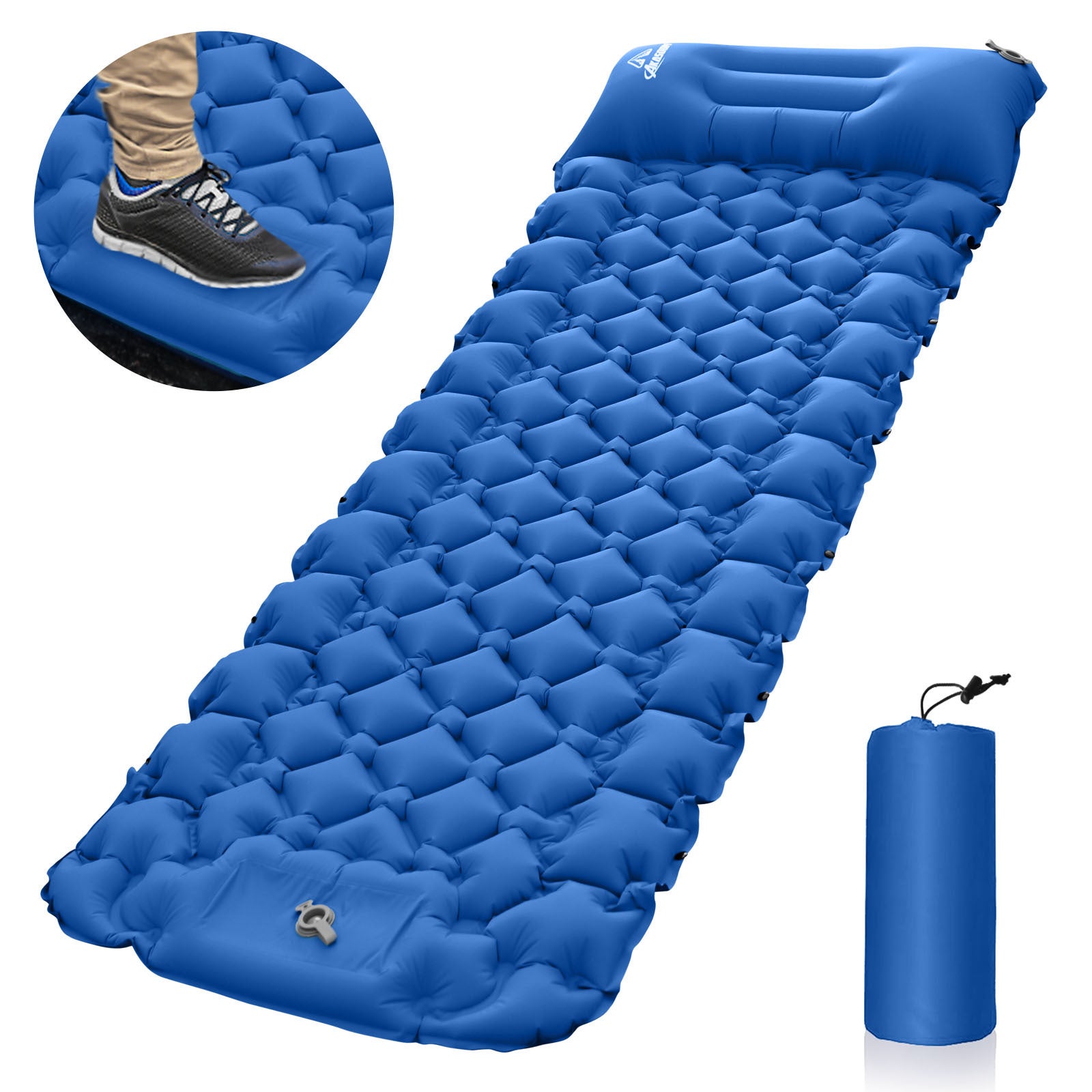 Matelas Gonflable Camping Avec Pompe Intégrée | Léger, étanche, Gonflage Rapide En 25 Secondes