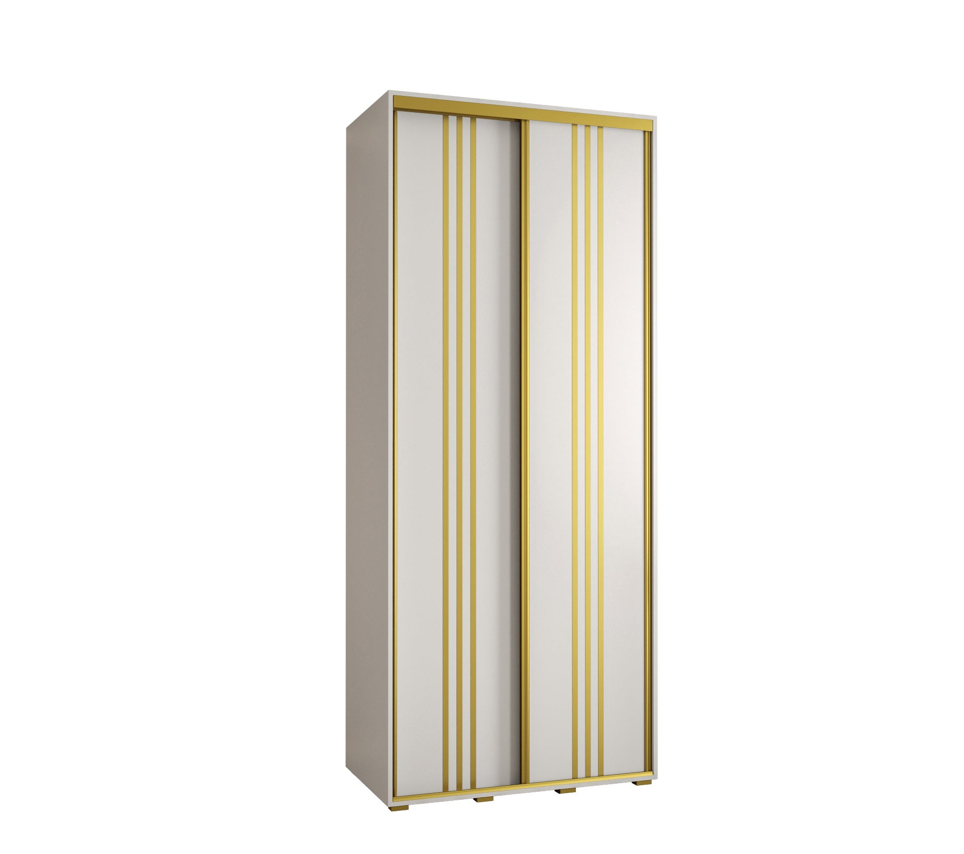 Szafa przesuwna wysoka Davos 6 100 x 60 x 235,2 cm biały + biały + u. złoty - Abiks Meble