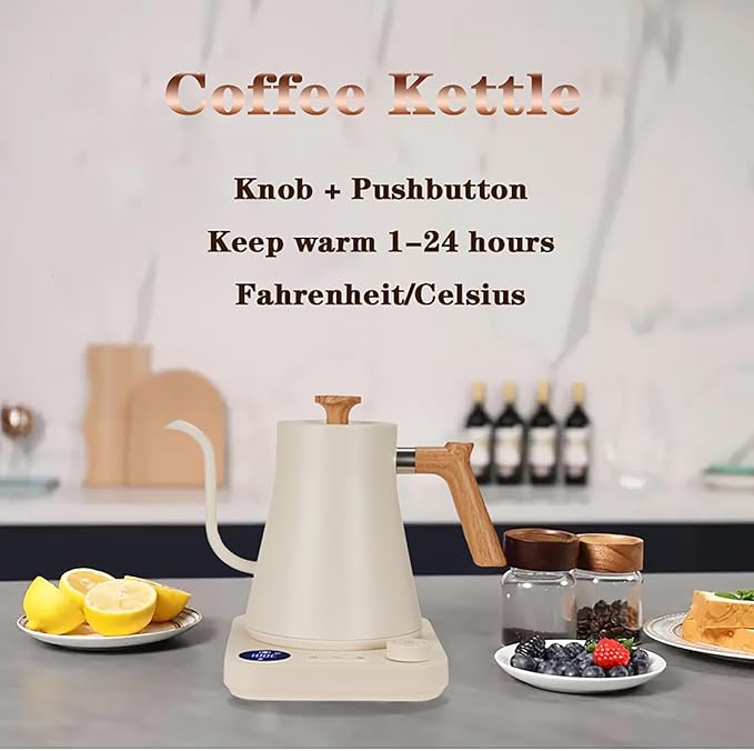 Bouilloire électrique à col de cygne—Réglage ±1°F,acier inoxydable 304,ultra-silencieuse,pour café et thé,arrêt automatique à ébullition,8 protections - 2