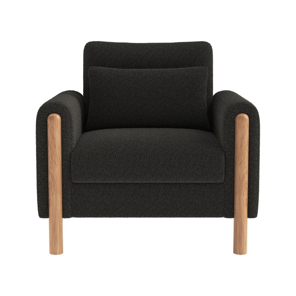 Fauteuil Moderne en Velours Teddy avec Coussins Épais, Confort Optimal et Structure Solide – Système de Protection Anti-rayures et Design Élégant - 3