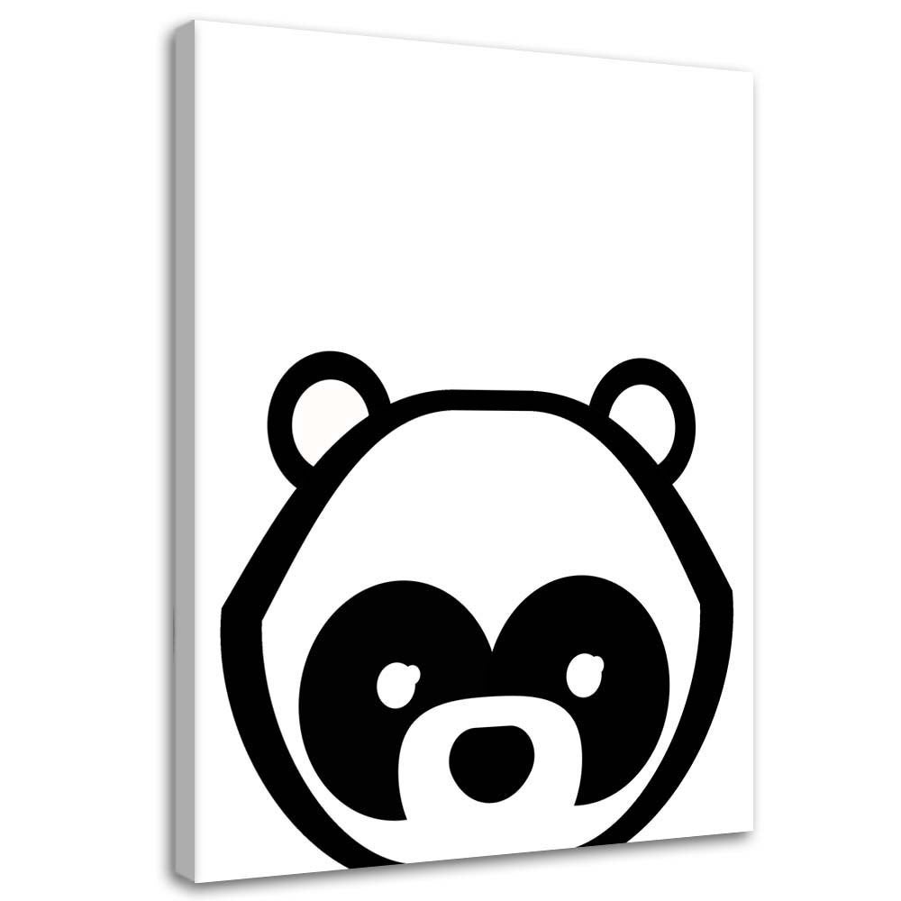 Obraz na płótnie, Kontrastowa panda 70x100