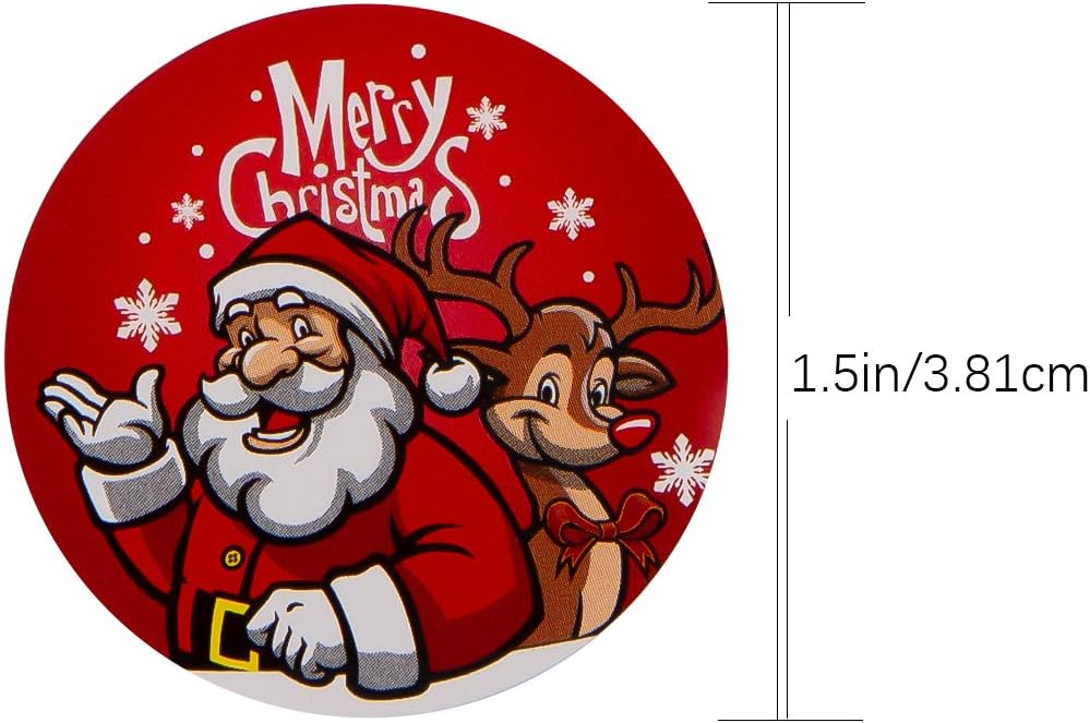 500 pièces 3.8cm Etiquette Autocollantes Noel, Autocollants d'enveloppe Présente des Autocollants Décoratifs Décoration de fête étiquettes de Noël (5 - 2