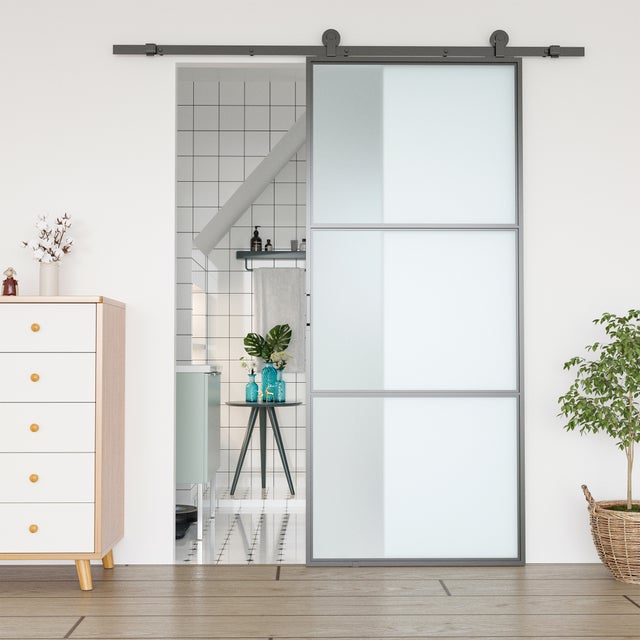 Herraje para Puerta HOMCOM Acero al Carbono Negro 200x40x0,6 cm