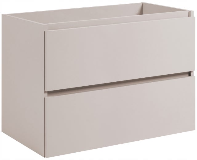 Meuble de salle de bain suspendu sous lavabo 80 cm façades cachemire mat Rodan