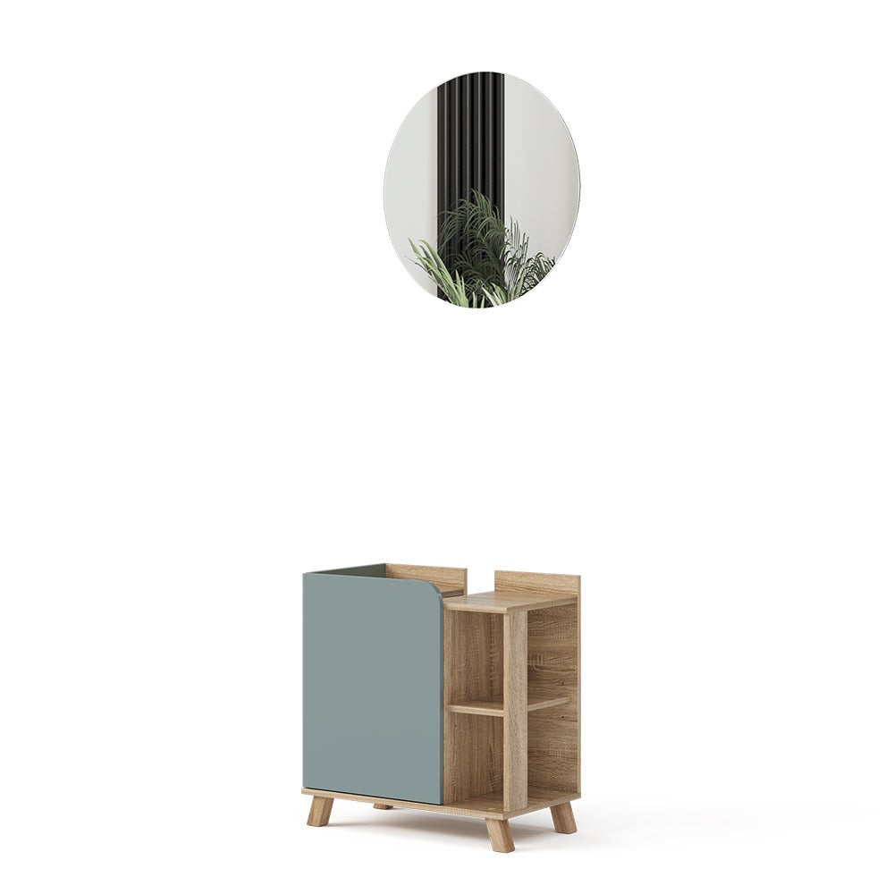 Vicco Zestaw mebli łazienkowych Karen, Sonoma/niebieski, 2 części