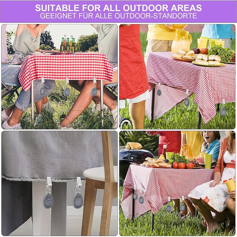 10 Pesi Per Tovaglia In Marmo Naturale - Con Clip, Per Esterni, Picnic E Matrimoni - Foto 12