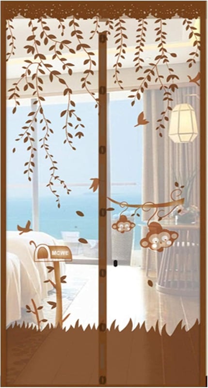 Moskitiera magnetyczna na okno z automatycznym zamykaniem (brązowa, 120 * 220 cm)