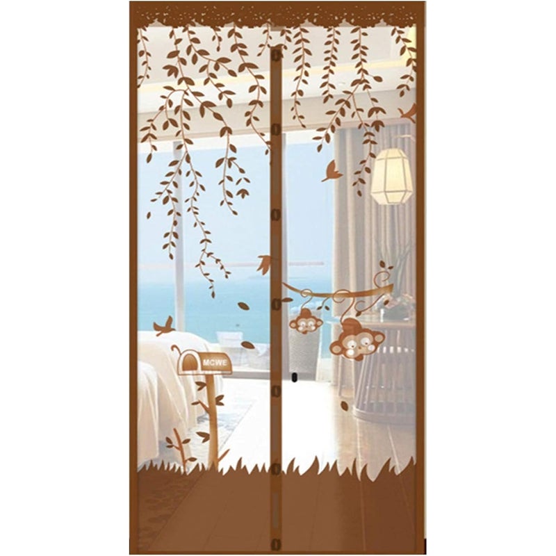 Moskitiera magnetyczna samozamykająca się do okien (brązowa, 80 x 200 cm)