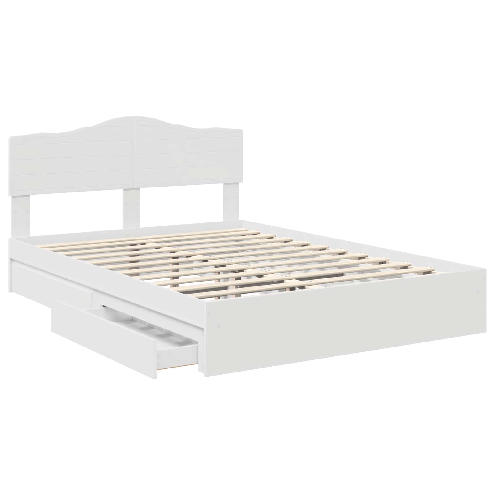 Lit de rangement réglable Blanc 140 x 200 cm panneau de bois - 5