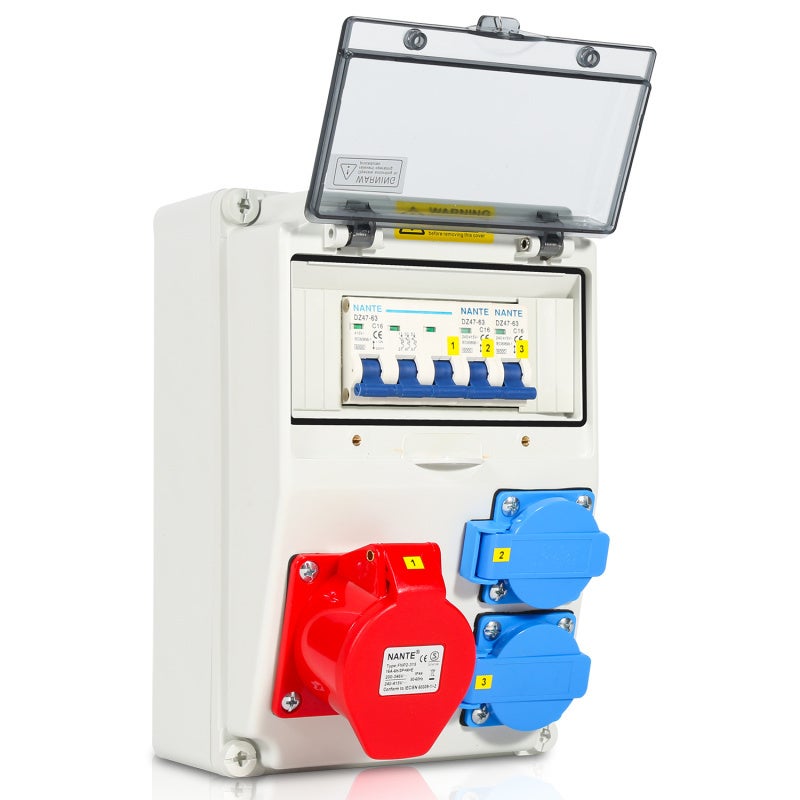 Skrzynka budowlana, rozdzielnica ścienna z wyłącznikiem, rozdzielnica elektryczna 1X16A 2x230V MIT LS