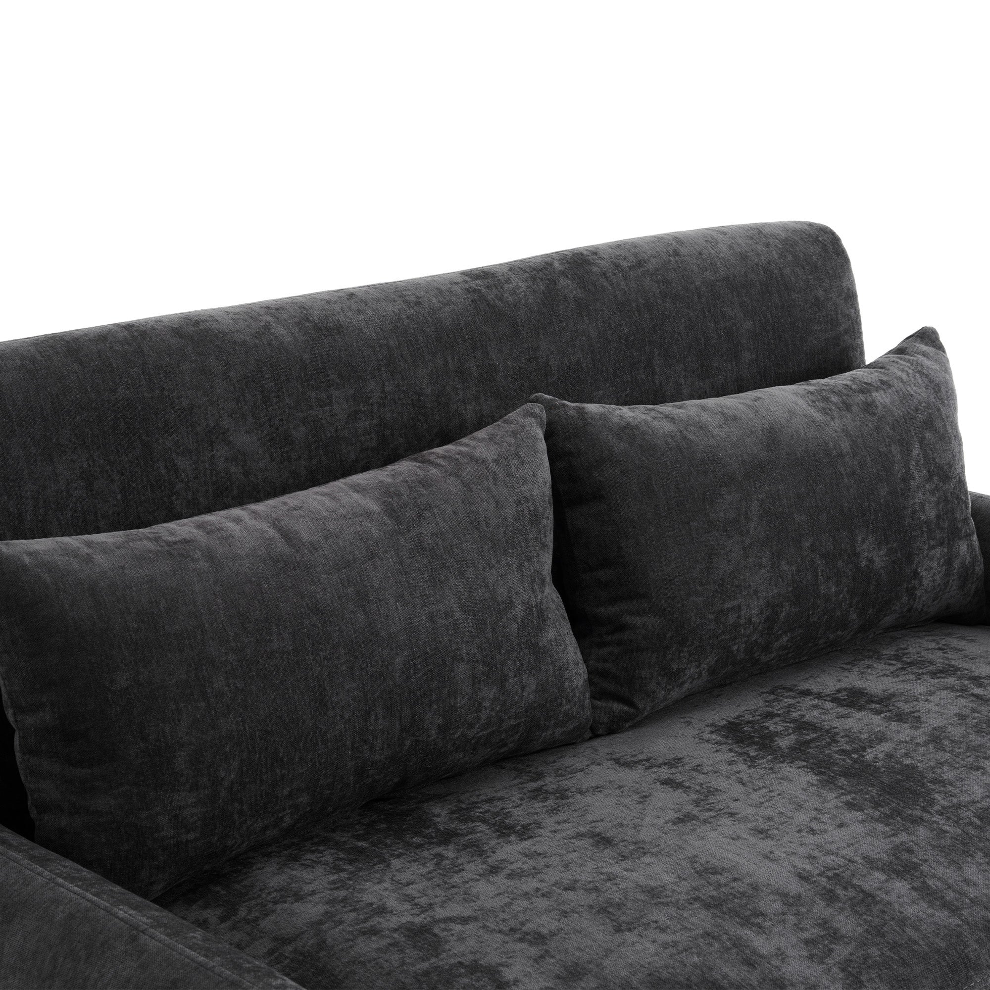 Canapé convertible réglable multi-angles en tissu chenille - 2 places - avec support téléphone et Ports USB - Gris - 9