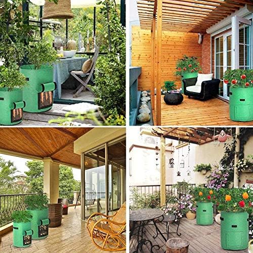Sacs de culture de pommes de terre, 2 PCS 4 gallons, sac de culture robuste, Pots en tissu avec poignées - 3