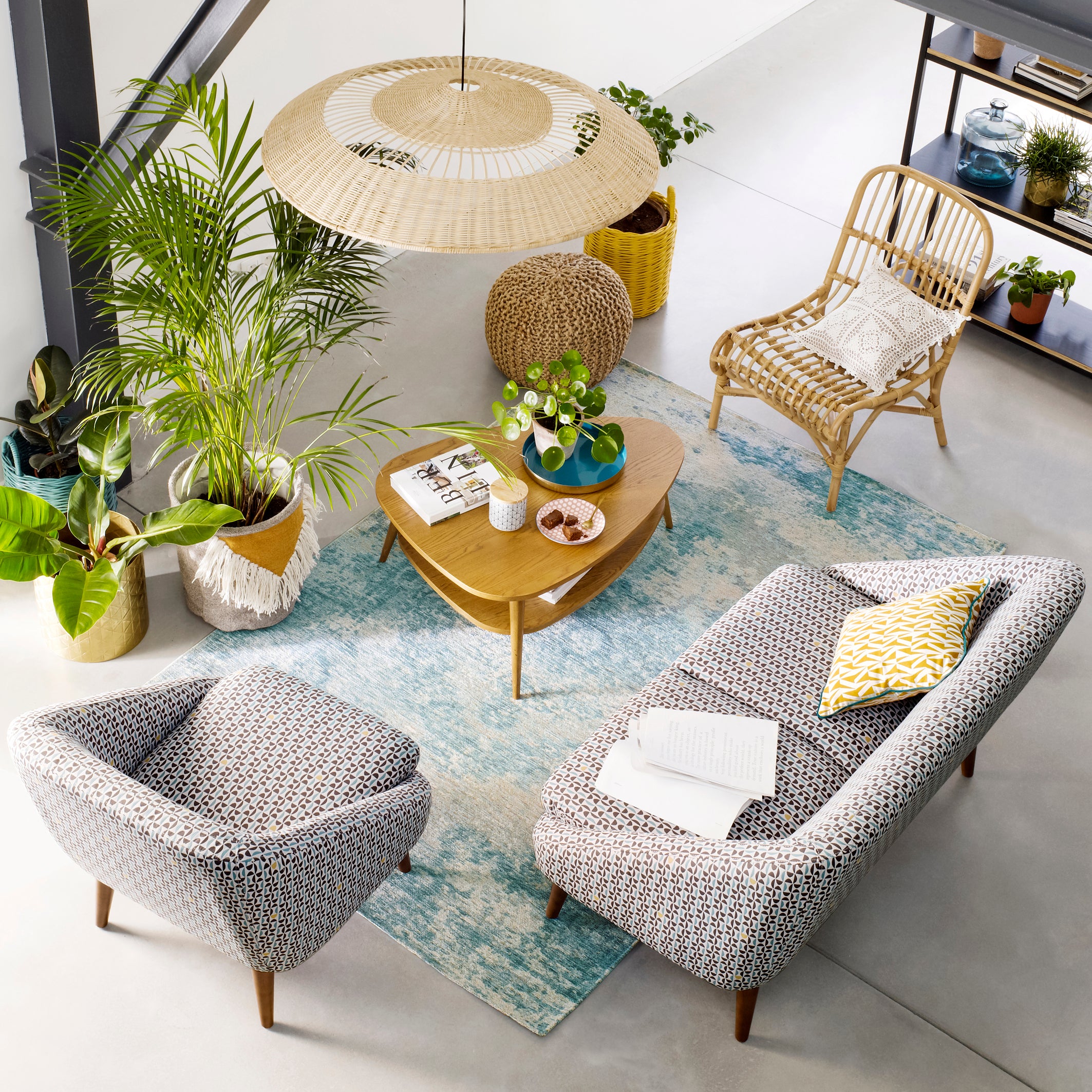 Pouf rond en jute tressé BISHO - Beige naturel - taille unique - 3