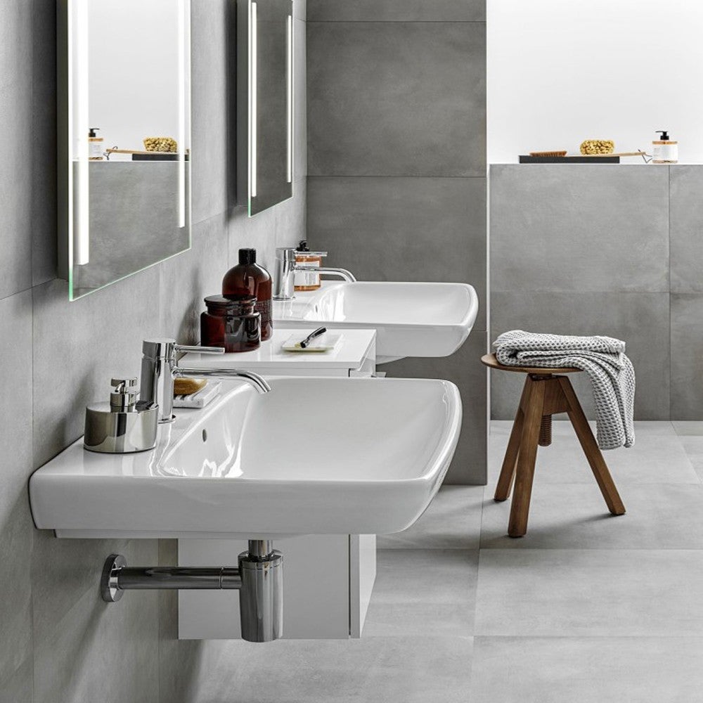 Geberit Selnova Comfort - Lavabo Senza Barriere, 60x55 Cm, Con Troppopieno E Foro Per Miscelatore Bianco 502769007 77074752 - 11