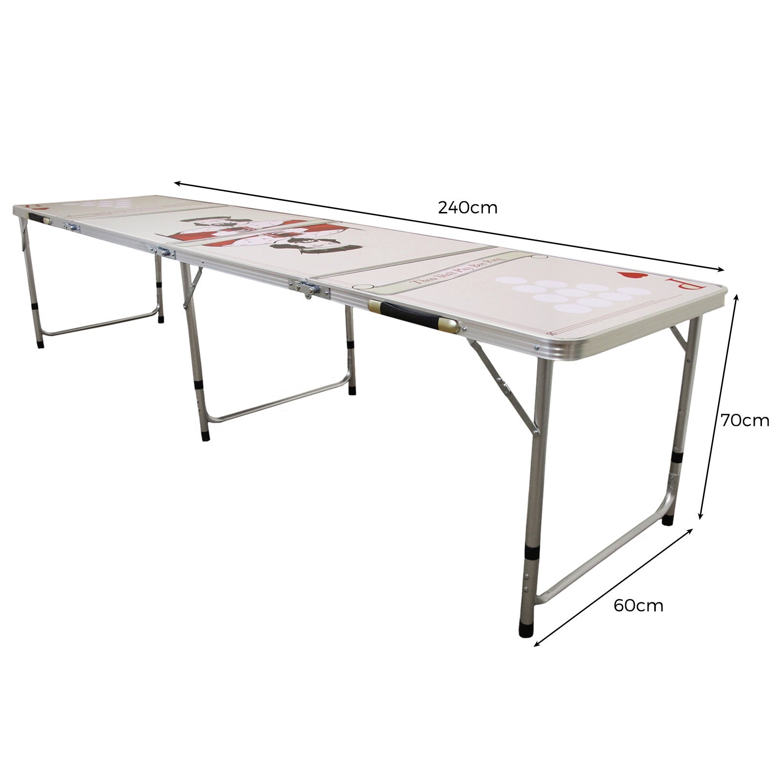Table de Bière-Pong Pliable 240 cm Surface Imperméable Transportable Table à Plateau en MDF et Cadre en Aluminium Soirée - 5