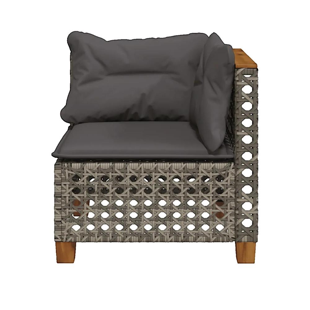 Sofa Ogrodowy vidaXL Z Plecionki Szary Komfortowy Modułowy