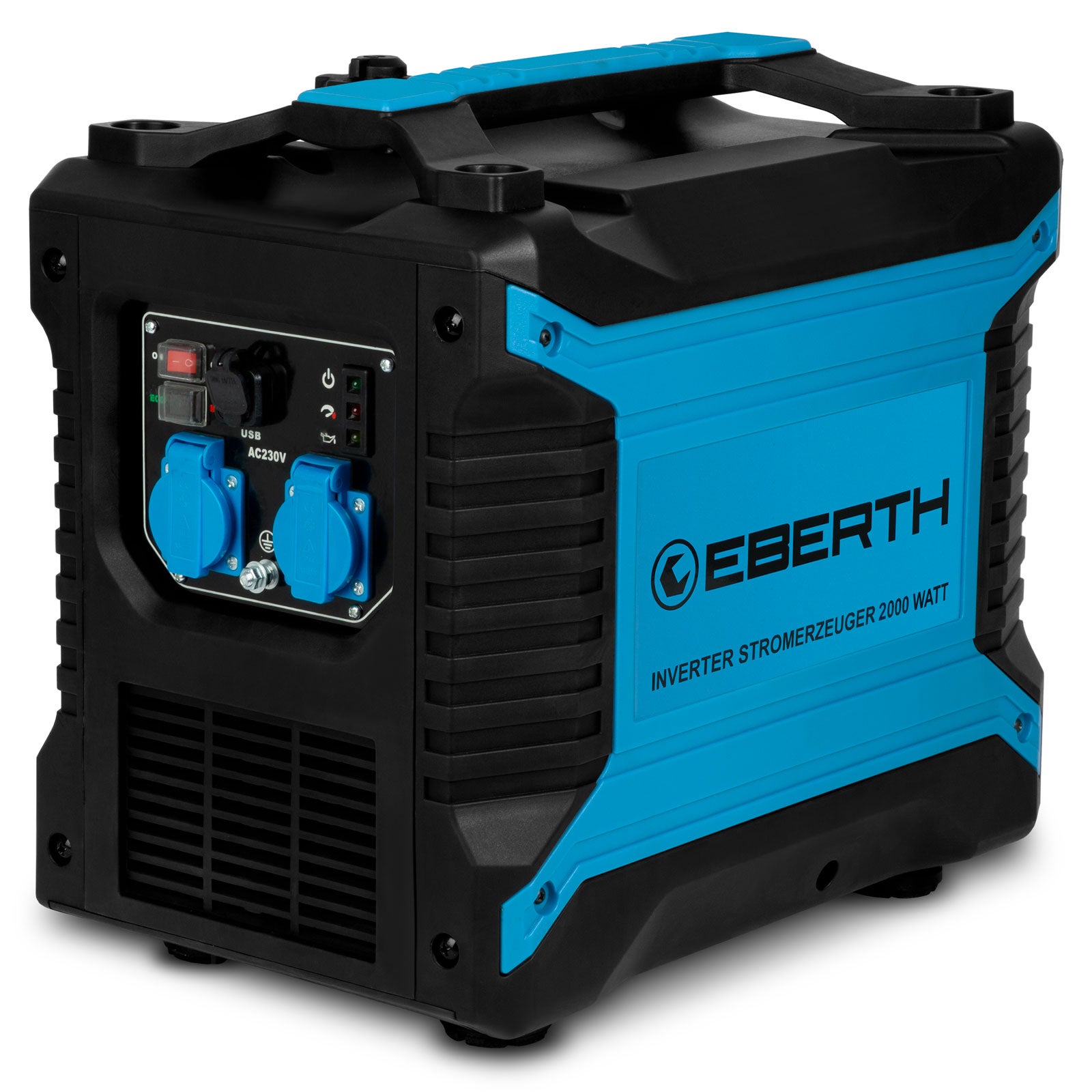 Eberth  Generador Eléctrico Inversor Silencioso 2000 W, Motor De Gasolina 3 Cv, 4 Tiempos, 2X 230 V Y 2X Toma Usb , Leroy Merlin