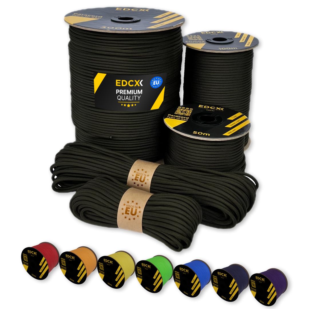 Paracorde 550 10 mètres EDCX Nylon Paracord noire - Cordes (11722384