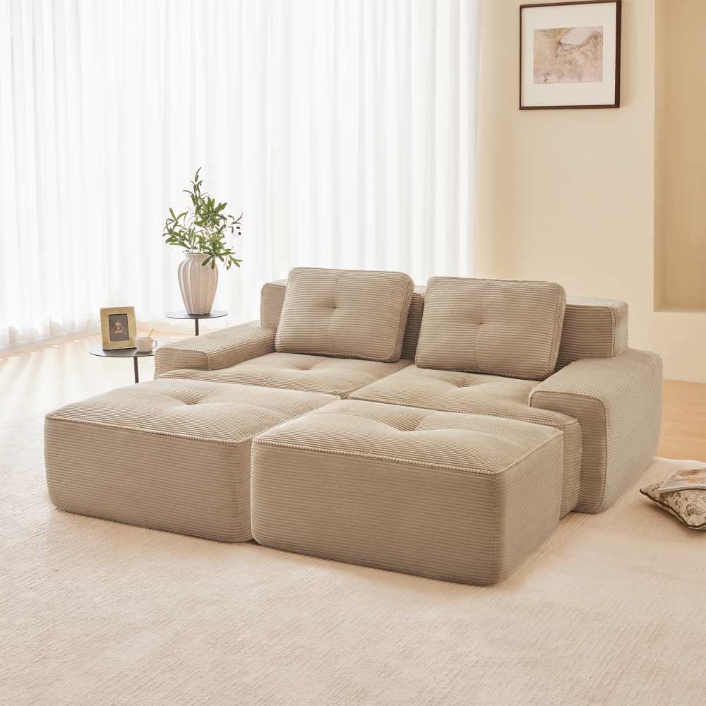 Sofa modułowa U Cloud, 2-osobowa, wygodna, przyjazna zwierzętom, nie wymaga montażu
