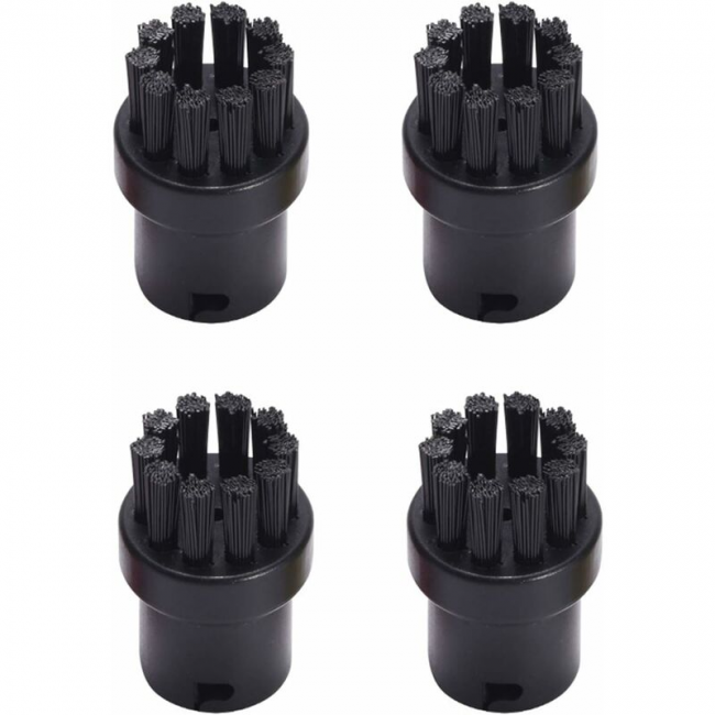 4 zapasowe okrągłe szczotki czyszczące do parownicy Karcher SC1 SC2 SC3 SC4 SC5 SC7 (czarne)