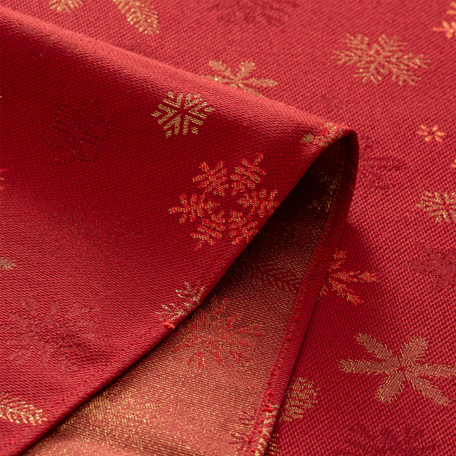 Tovaglia di Natale rettangolare in cotone jacquard rosso 140x240 cm - Flake - 4