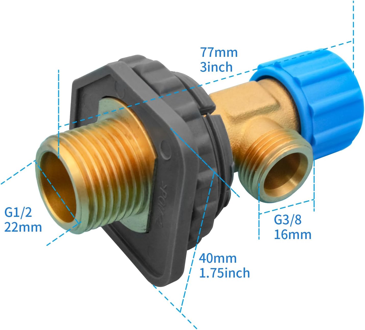 Robinet d’Angle 3/8” pour WC – Compatible Geberit – Raccord Eau Réservoir (Modèles 212458, 240.189, etc.) - 2