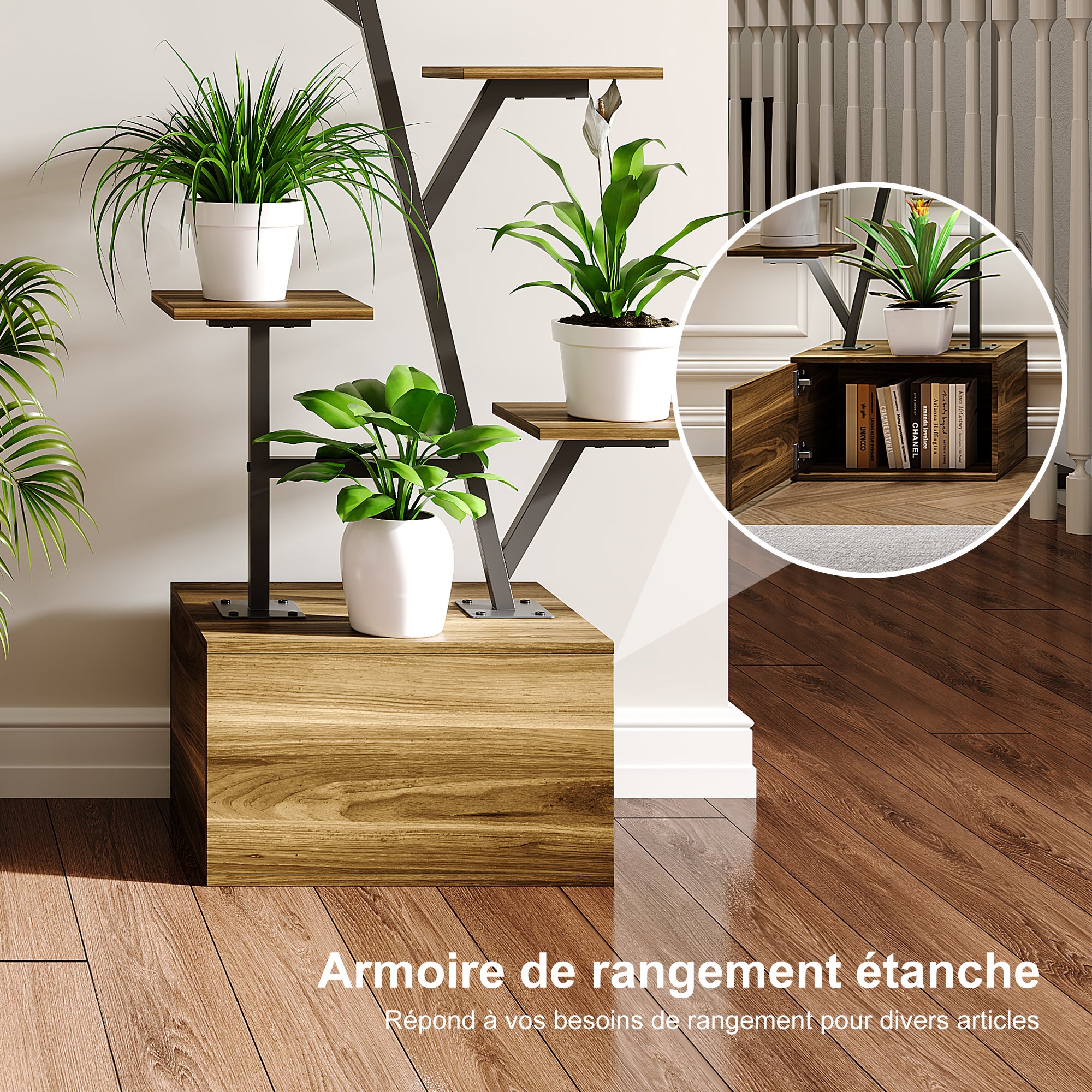 Support Plantes Intérieur avec Lampe de Croissance, Lot de 2, Étagère Porte Plantes 12 Niveaux Métal, 140 cm de Haut pour Plante D'intérieur - 4