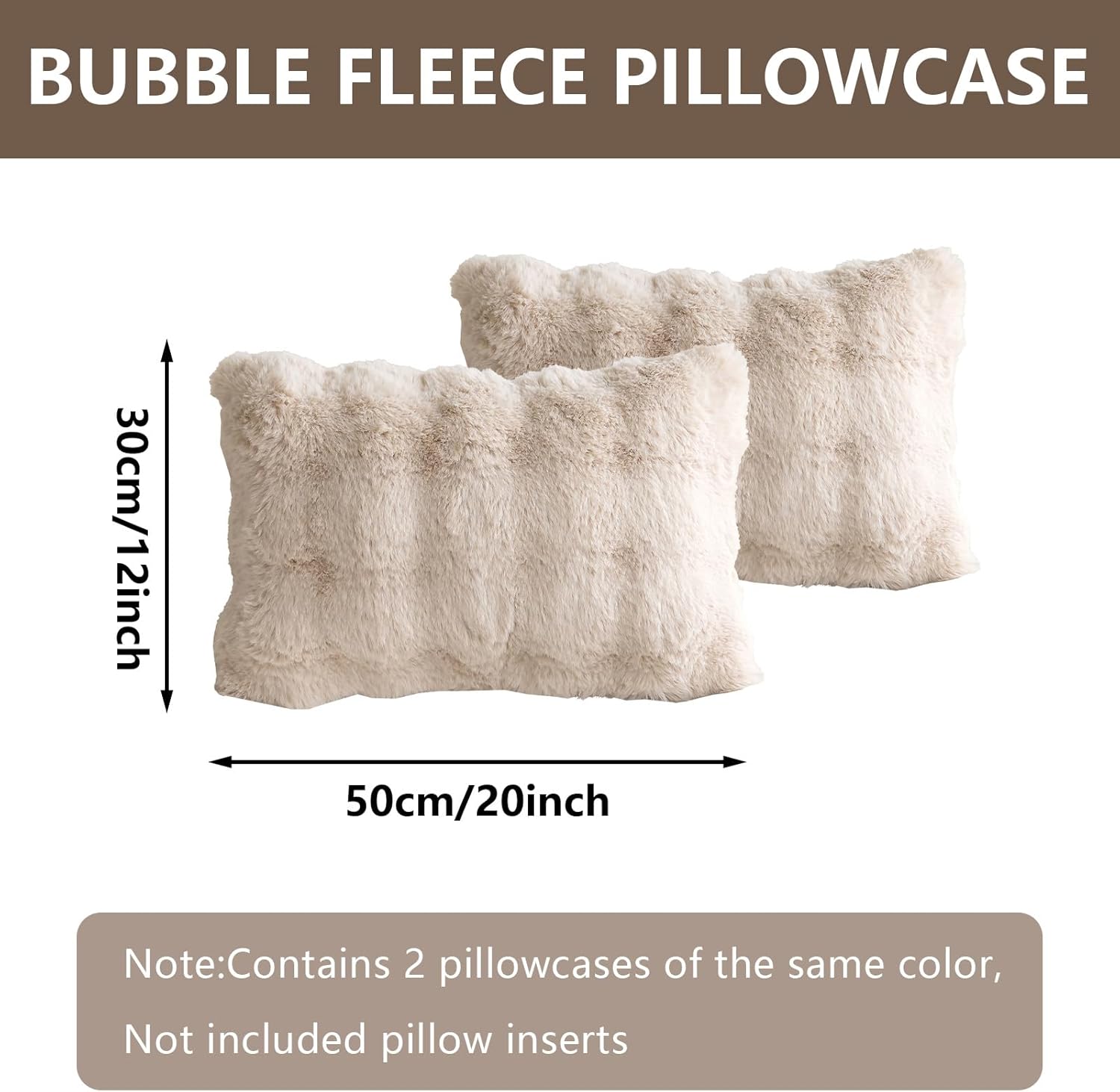 (30 x 50 cm, cachi) Set di 2 federe, imbottitura del cuscino non inclusa, federa in peluche, adatta per soggiorno e camera da letto - 5