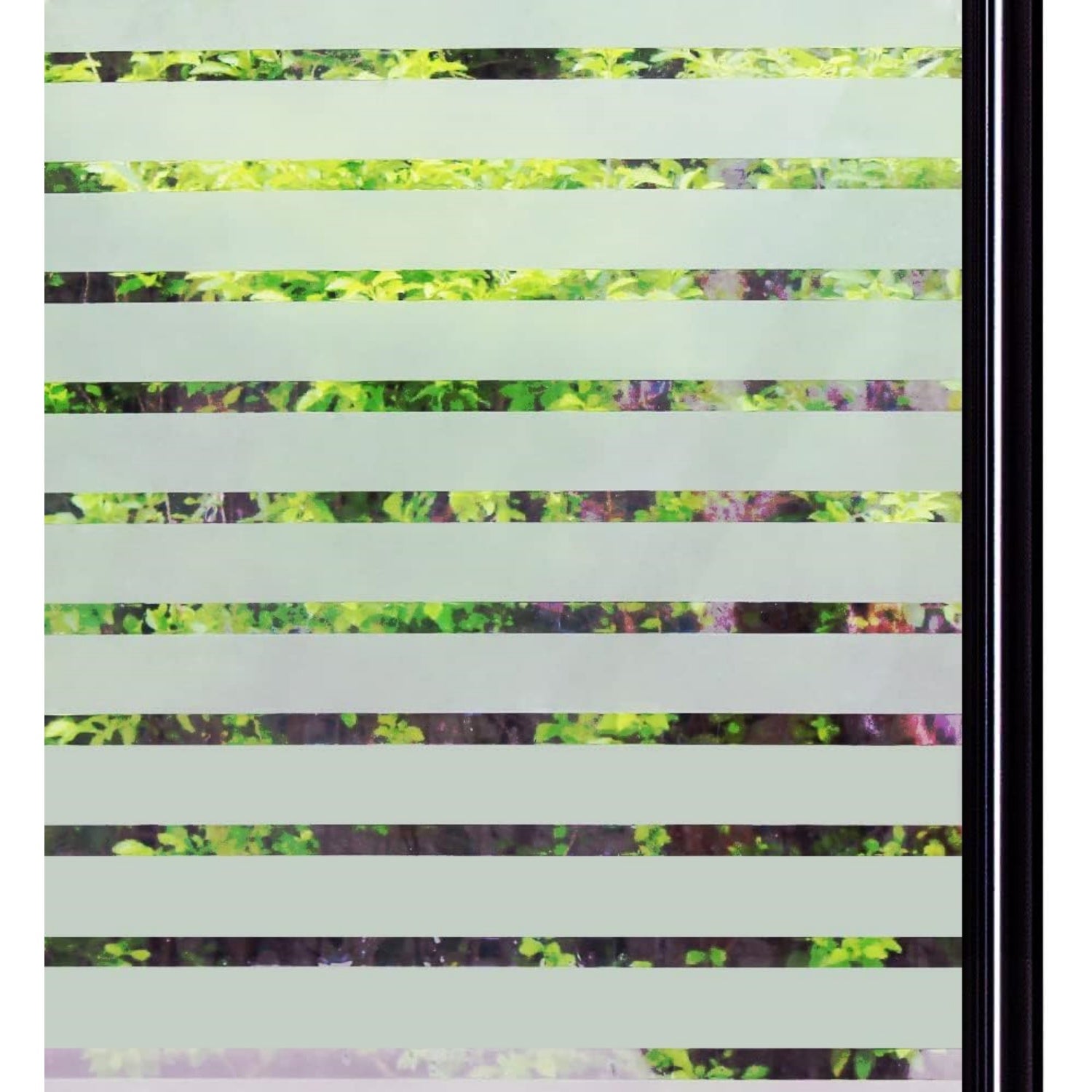 2 × (45 x 100 cm, grube paski) Statyczna folia dekoracyjna na okna - Folia na okna z mrożonymi paskami - Idealna do biura, sypialni