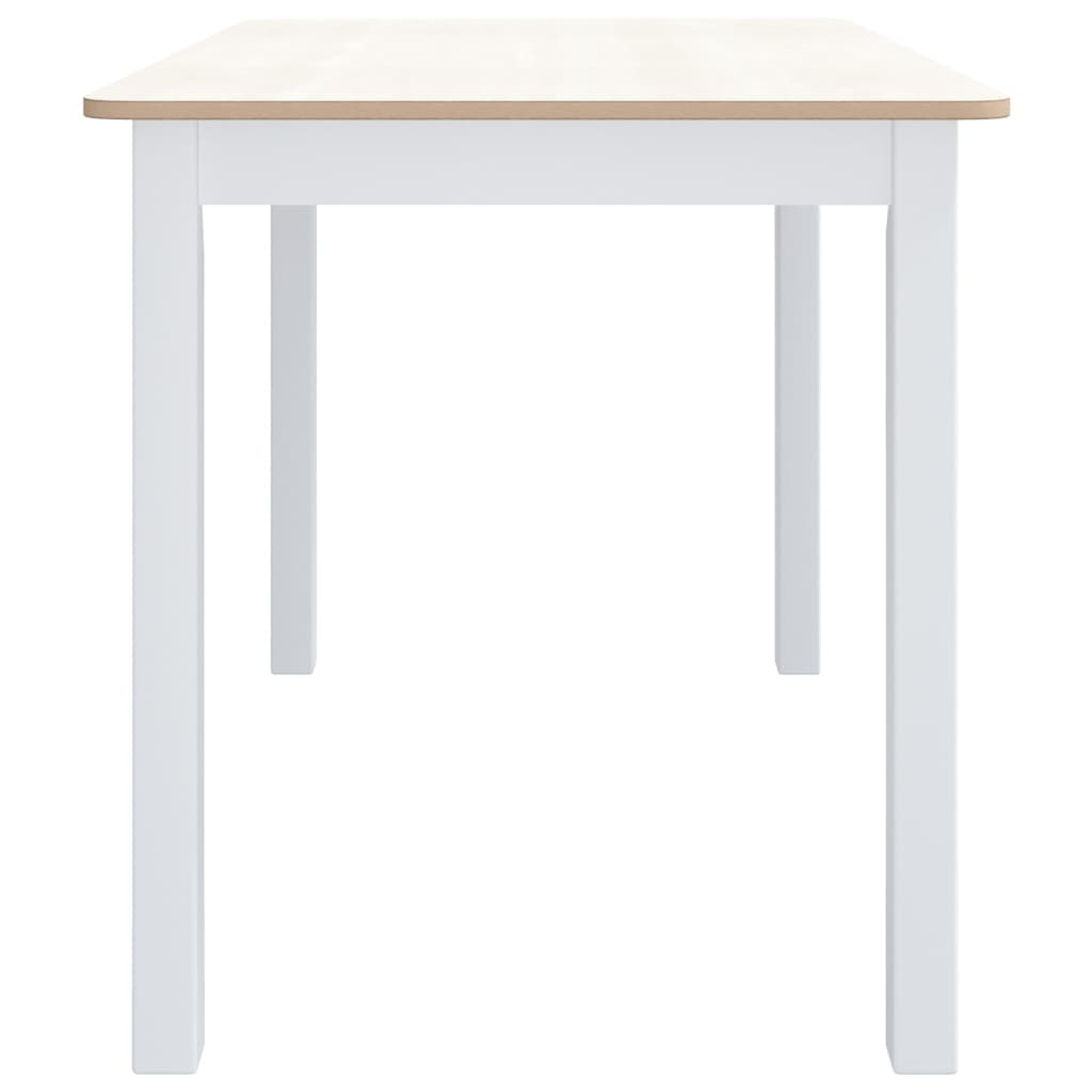 Table à manger Blanc et marron 114x71x75 cm Bois d'hévéa massif - 4