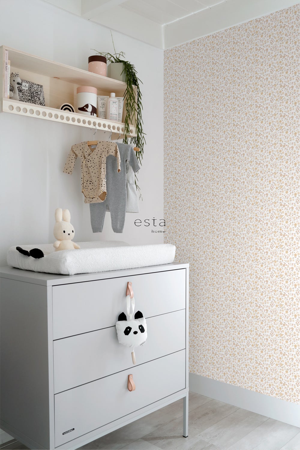 Tapeta kwiaty beżowym - 53 cm x 10.05 m - ESTAHOME - 5