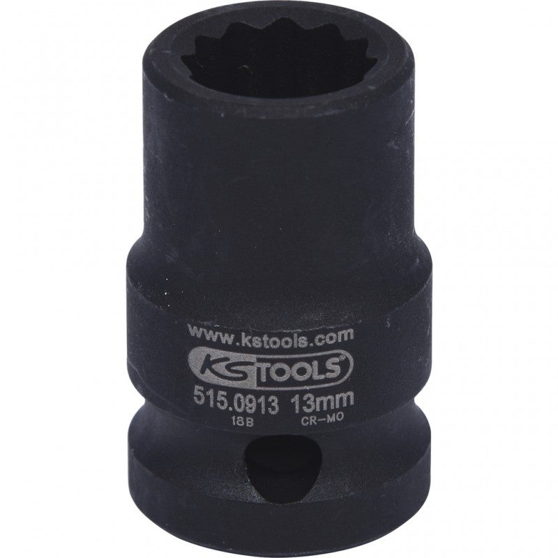 KS TOOLS 1/2 Douilles à chocs 12 pans, courtes, 1