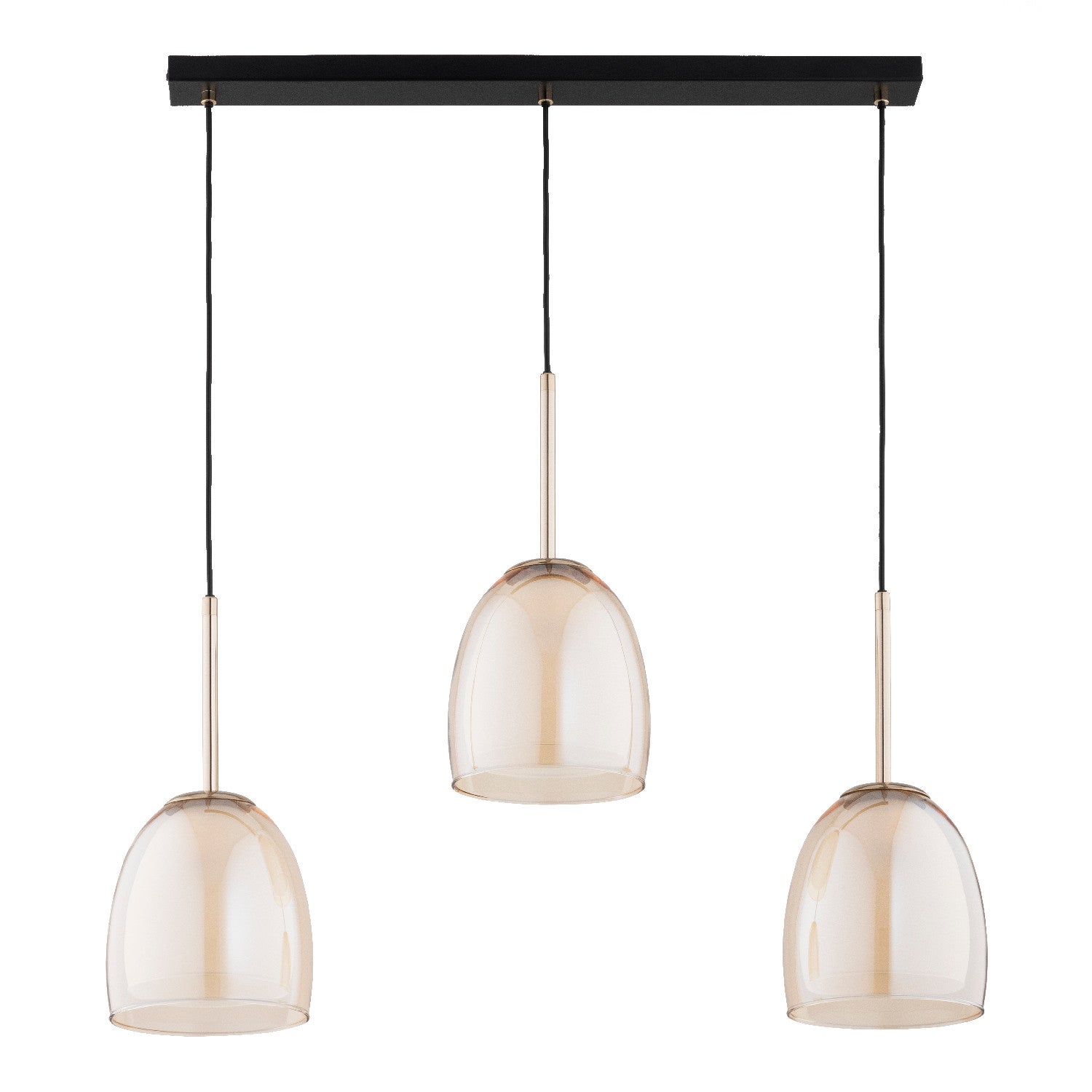 Lampa wisząca Rovena czarno-bursztynowy-złota 3xE27x15W nowoczesna wym: 88 x 82 x 20 cm metal Alfa
