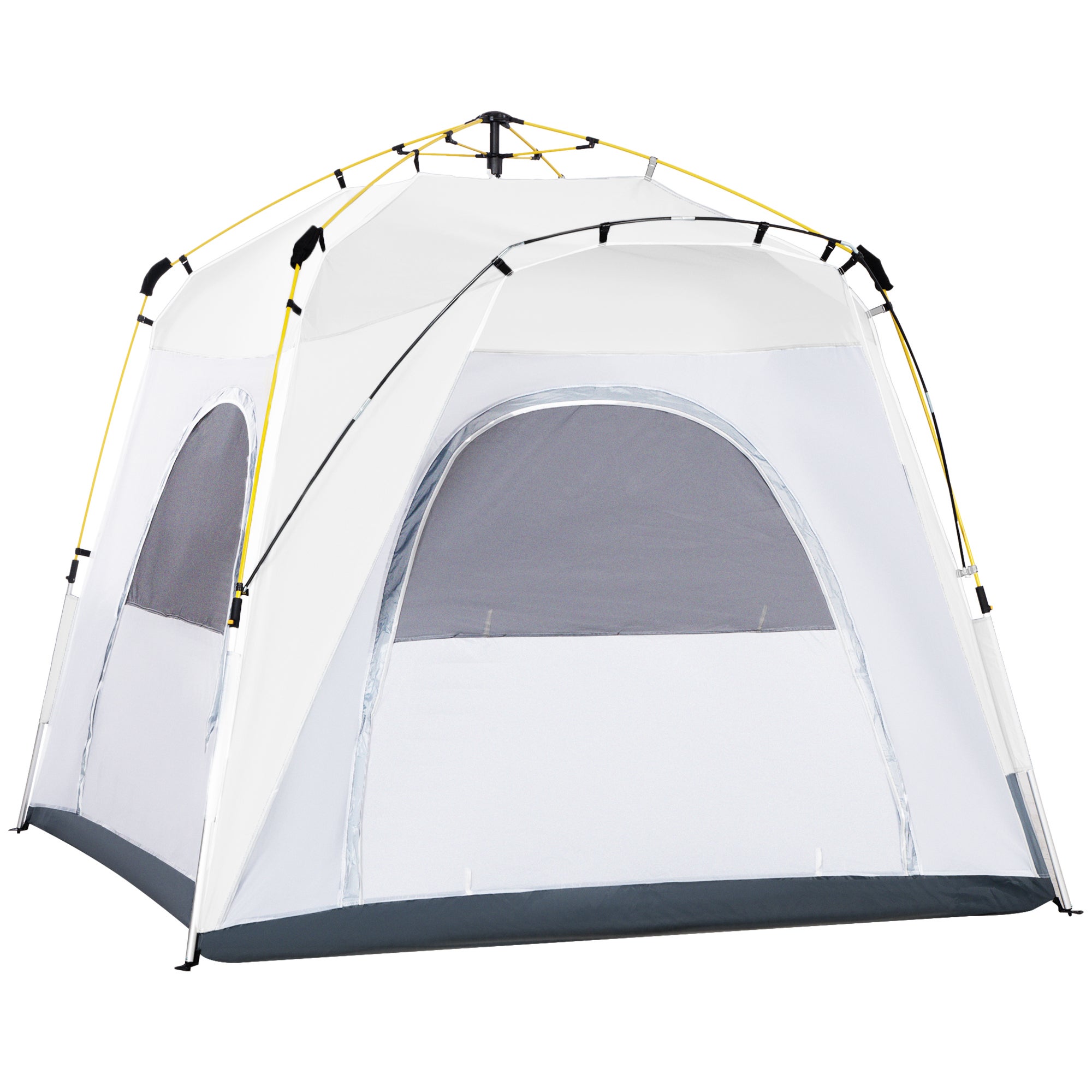 Tienda camping pop-up 2 personas 4 ventanas 240x240cm gris