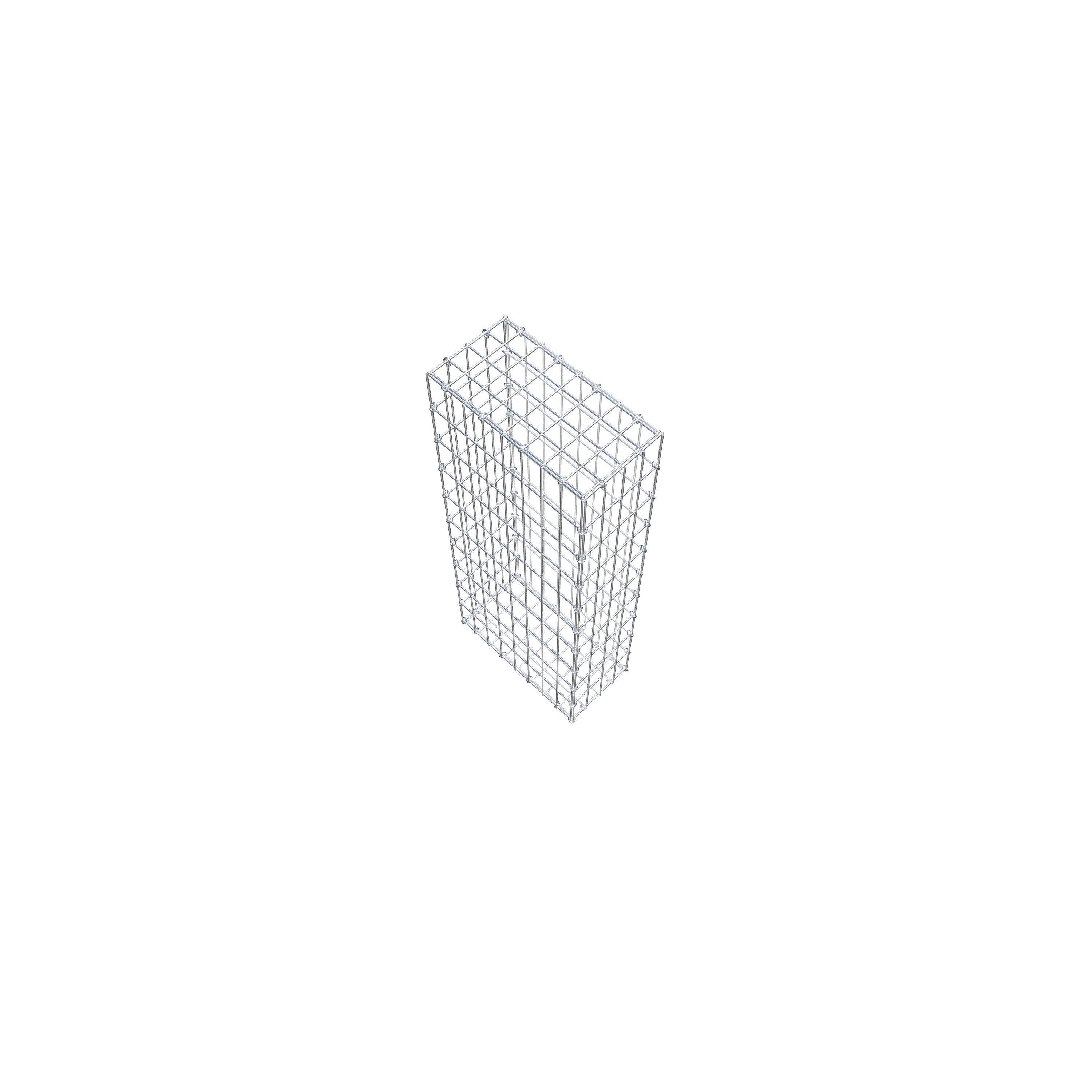 Gavión de acero galvanizado 100x40x20cm (LxAxP), malla 5 x 10cm, Anillo en C, jaula metálica para muro o jardín - 4