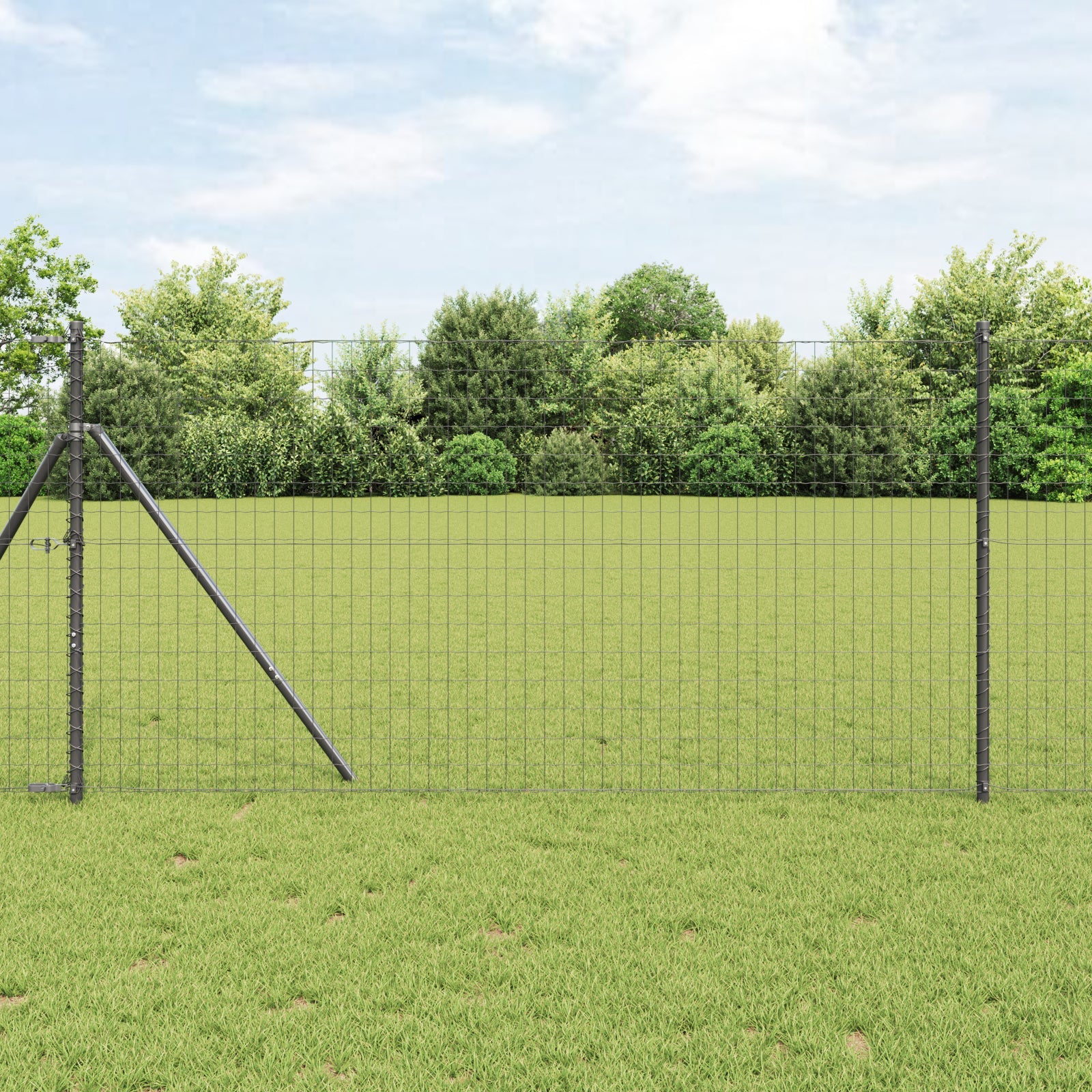 Ogrodzenie Euro Szary 1,2 x 25 m Żelazo pokryte PVC vidaXL