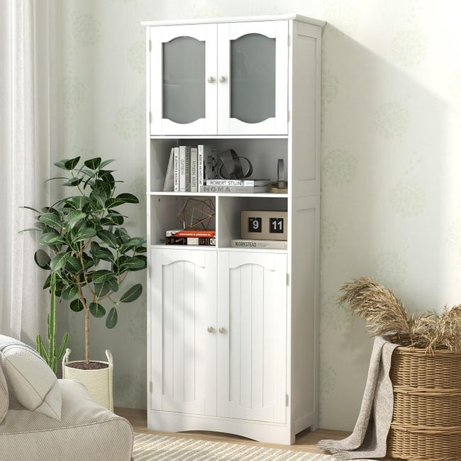 Armadio Alto Stretto da Bagno 40x30x160 cm, Mobile Autoportante con 2 Cassetti e 3 Ripiani, Torre Bianca in Legno | Leroy Merlin Armadio Alto Stretto da Bagno 40x30x160 cm, Mobile Autoportante con 2 Cassetti e 3 Ripiani, Torre Bianca in Legno | Leroy Merlin
