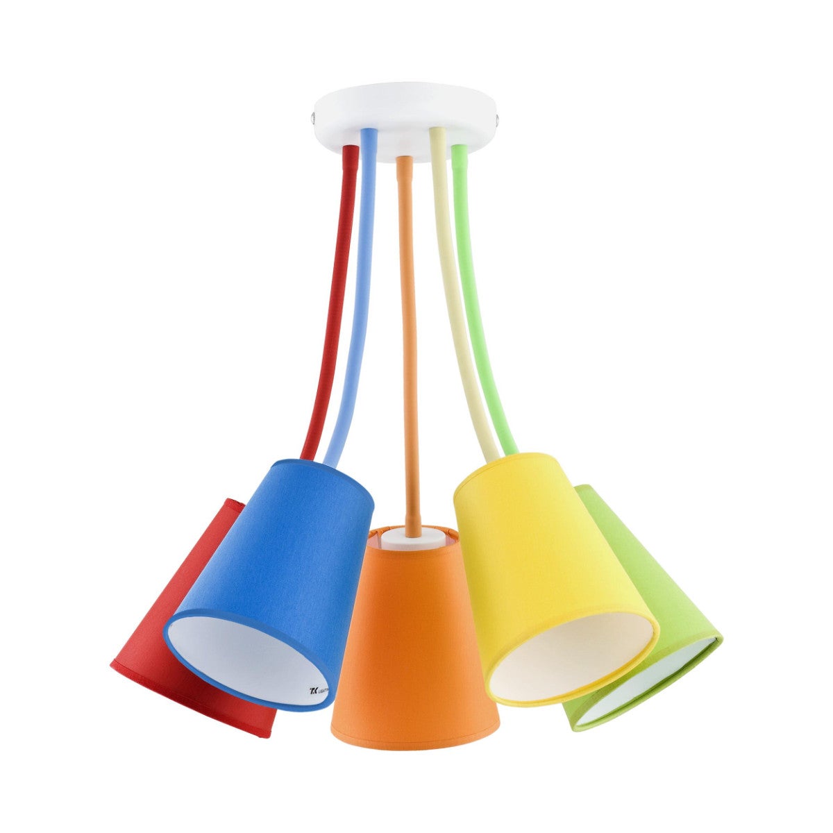 Lampa wisząca Wire biała wielokolorowy 5xE27x15W wym: 50 x 70 x 70 cm tkanina TK Lighting
