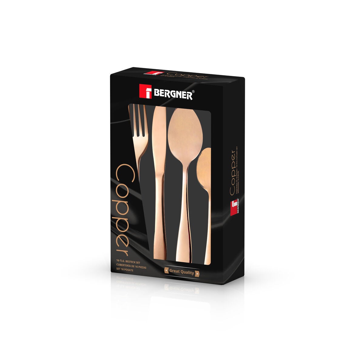 Cubertería Bergner Cobre Acero Inoxidable 16 Piezas - 4