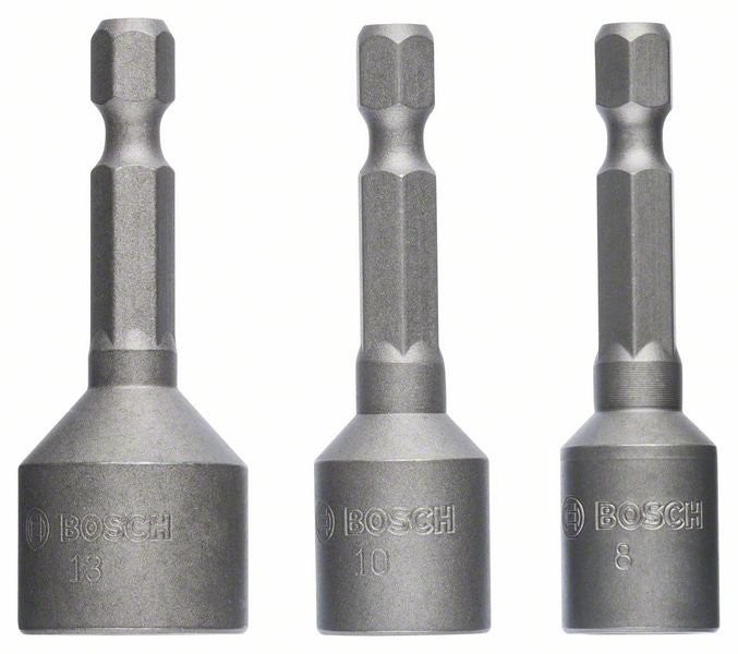 Bosch Zestaw Kluczy Nasadowych, 3 szt. 50 mm, 8, 10, 13 mm -2608551078
