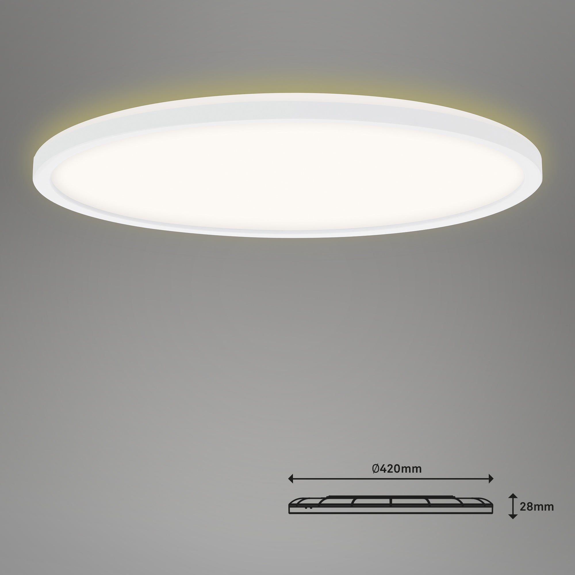 Plafonnier LED - rond ultra-plat RGB/W avec effet rétroéclairage - IP20 - Ø420 mm - Blanc - 4000K + RGB - 22W / 2700lm - Briloner - 4