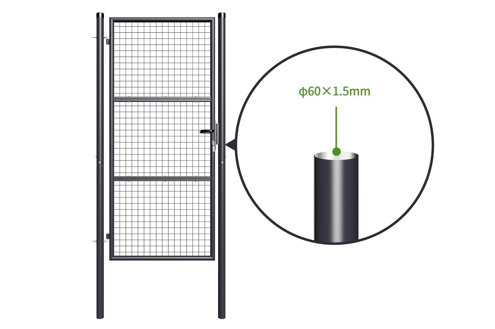 Portillon grillagé 1m OLGA H.200cm Gris - 8