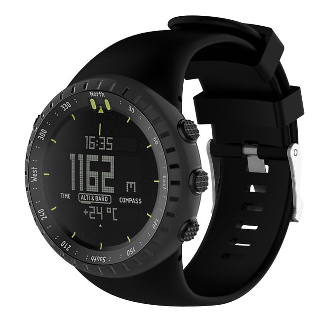 Ricambio Silicone Cinturino orologio braccialetto per Suunto Core TUTTO NERO UK Ricambio Silicone Cinturino orologio braccialetto per Suunto Core TUTTO NERO UK